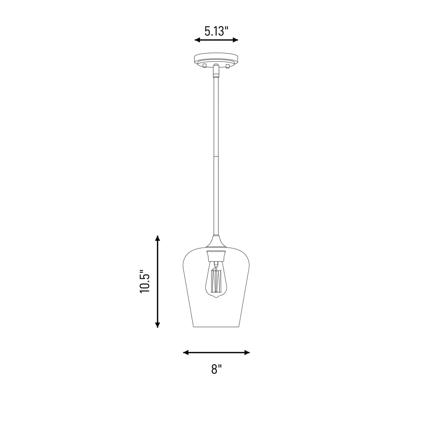 1 Light Pendant, Polished Chrome