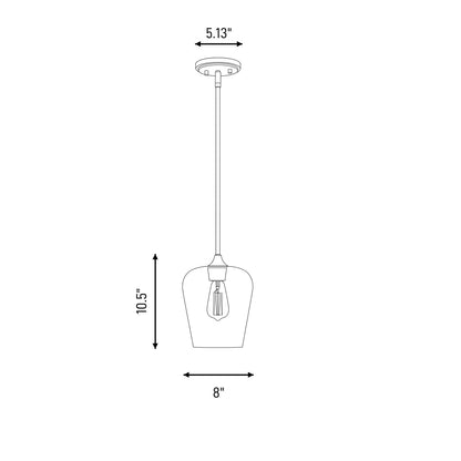 1 Light Mini Pendant, Black