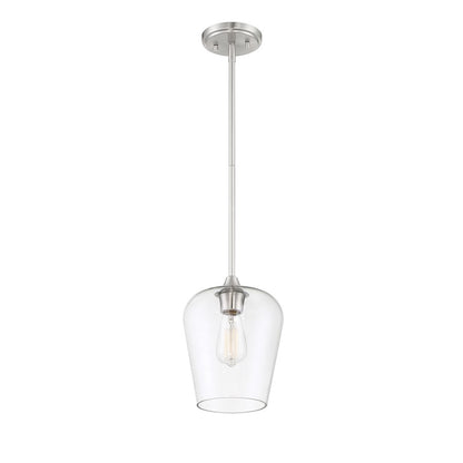 1 Light Mini Pendant, Satin Nickel