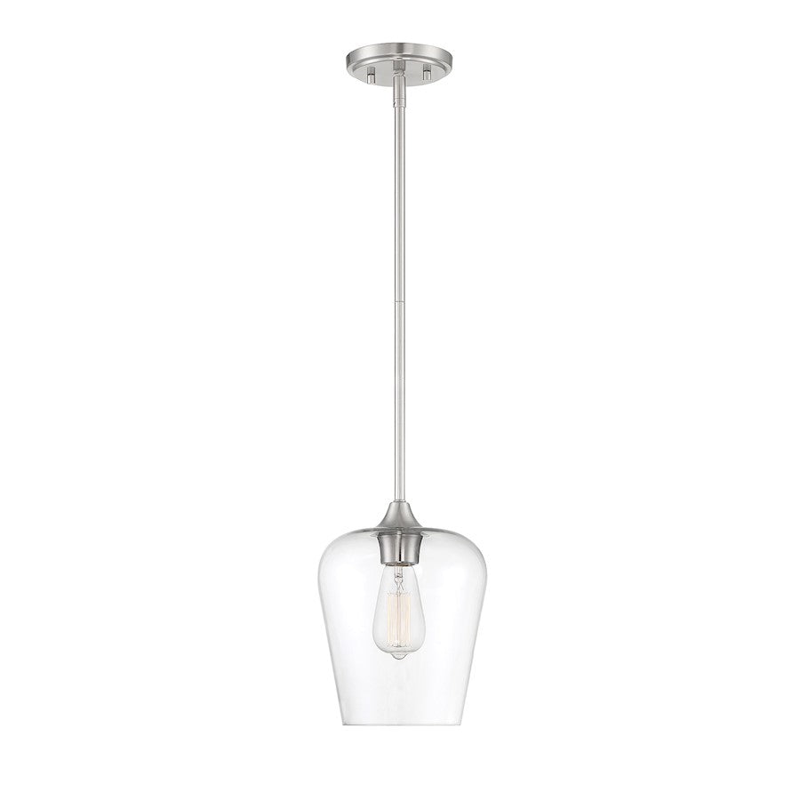 1 Light Mini Pendant, Satin Nickel