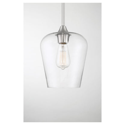 1 Light Mini Pendant, Satin Nickel