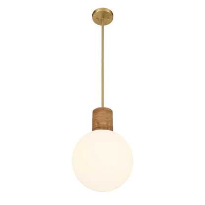 Savoy House Jarrell 1 Lt Pendant, White Opal, Warm Brass