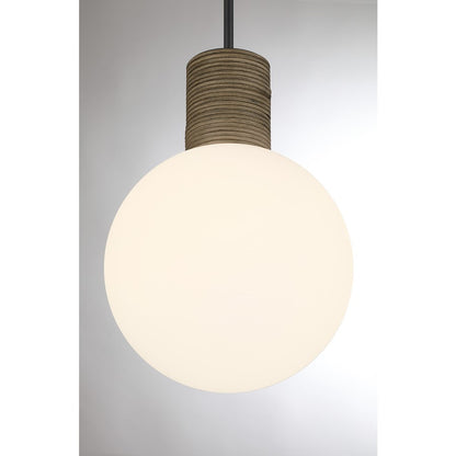 Savoy House Jarrell 1 Lt Pendant, White Opal, Matte Black