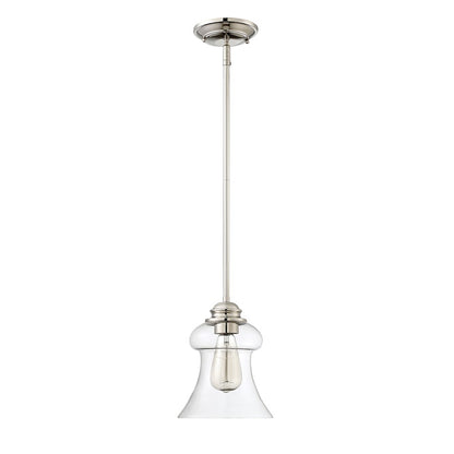 1 Light Mini Pendant, Polished Nickel