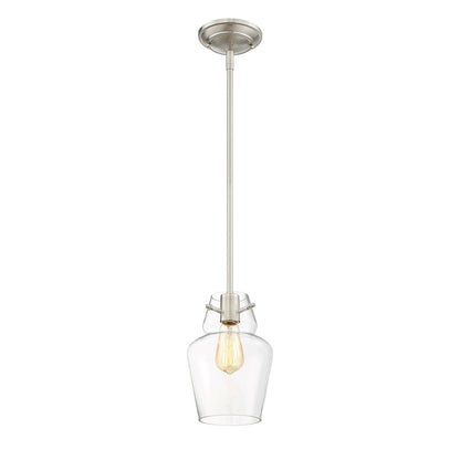 1 Light Mini Pendant, Satin Nickel