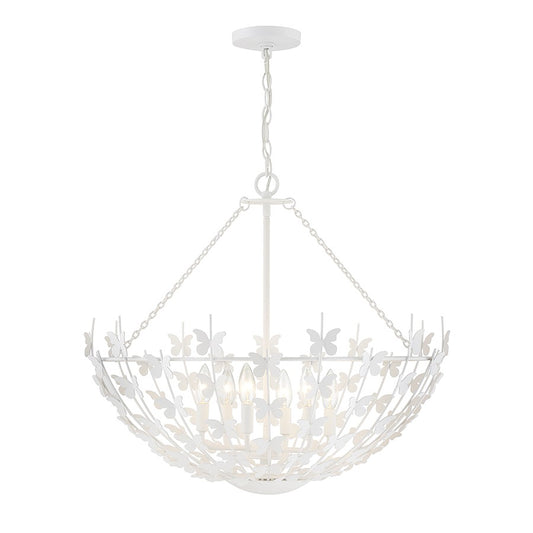 6 Light Pendant, Bisque White