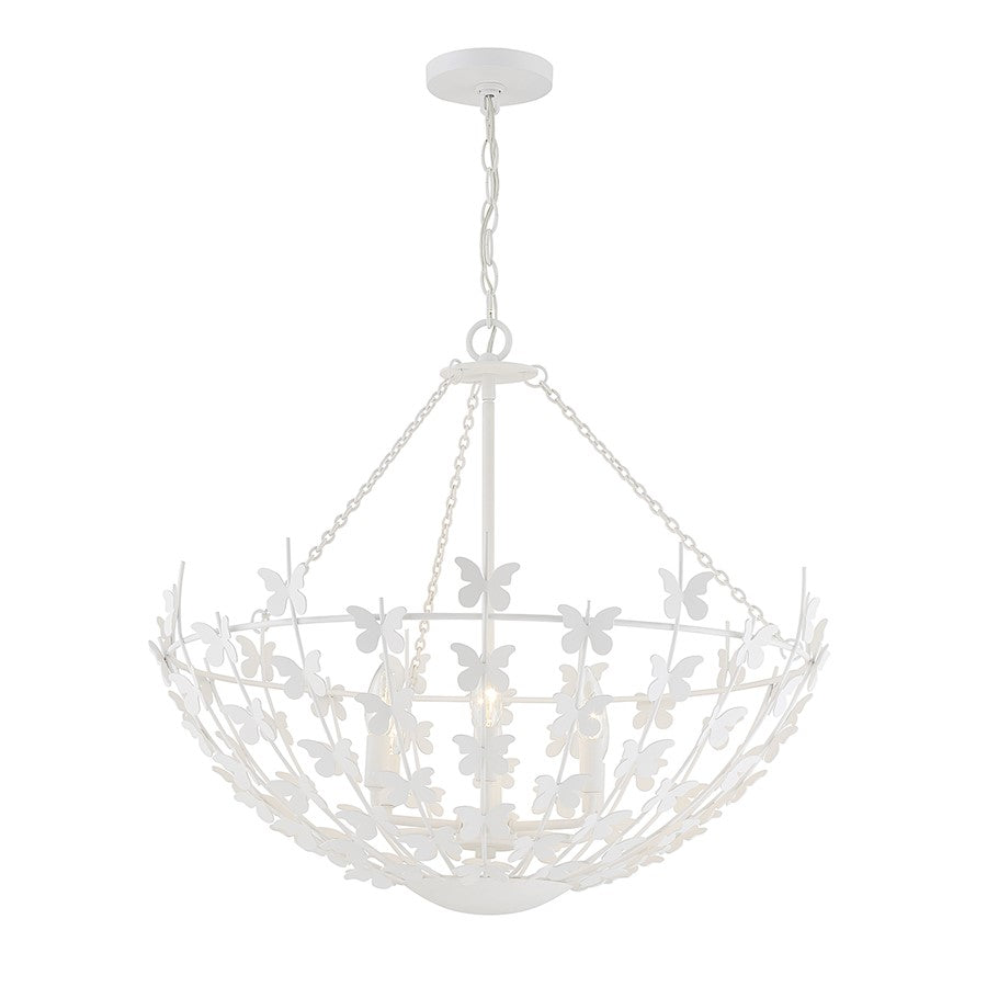 6 Light Pendant, Bisque White