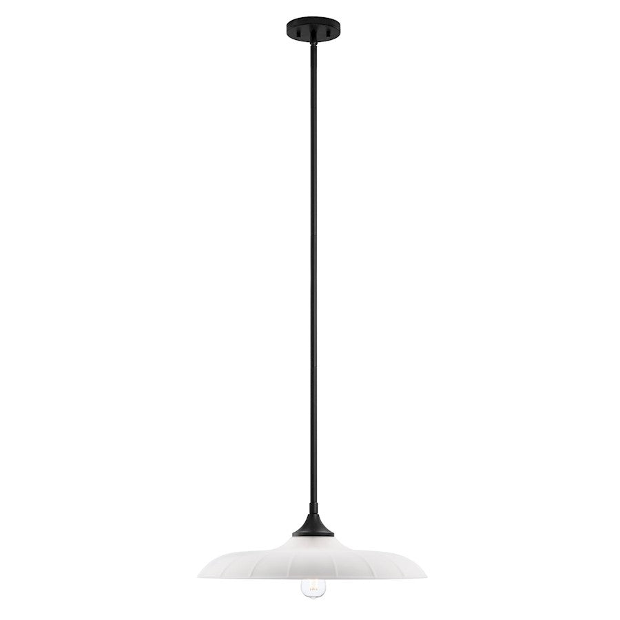 Savoy House Hadley 1 Light Pendant, Matte Black/Opal - 7-4286-1-89