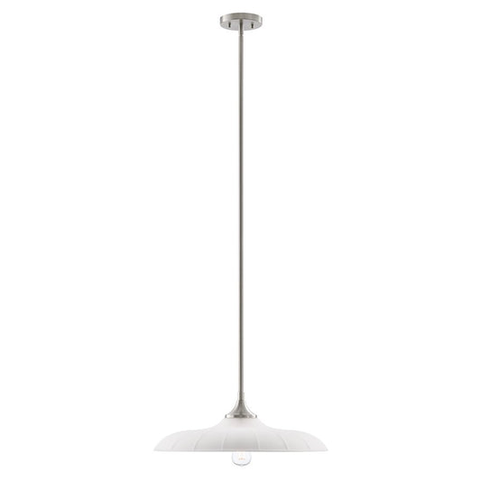 Savoy House Hadley 1 Light Pendant, Satin Nickel/Opal