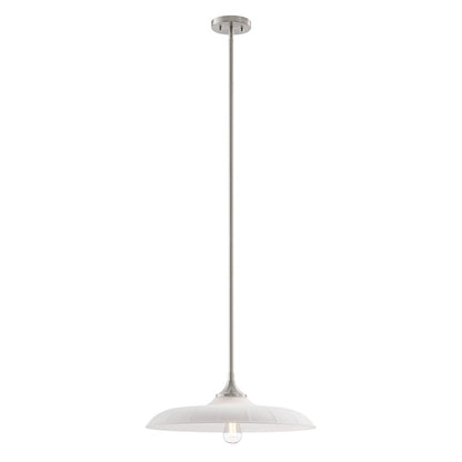 Savoy House Hadley 1 Light Pendant, Satin Nickel/Opal