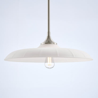 Savoy House Hadley 1 Light Pendant, Satin Nickel/Opal