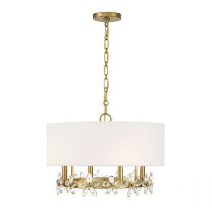 Savoy House Dahlia 4-Light Pendant, Warm Brass - 7-4366-4-322