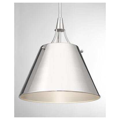 1 Light Pendant, Polished Nickel