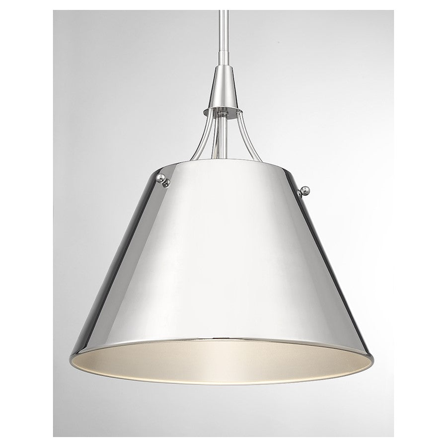 1 Light Pendant, Polished Nickel