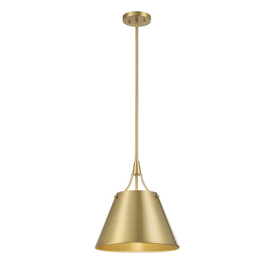 1 Light Pendant, Warm Brass