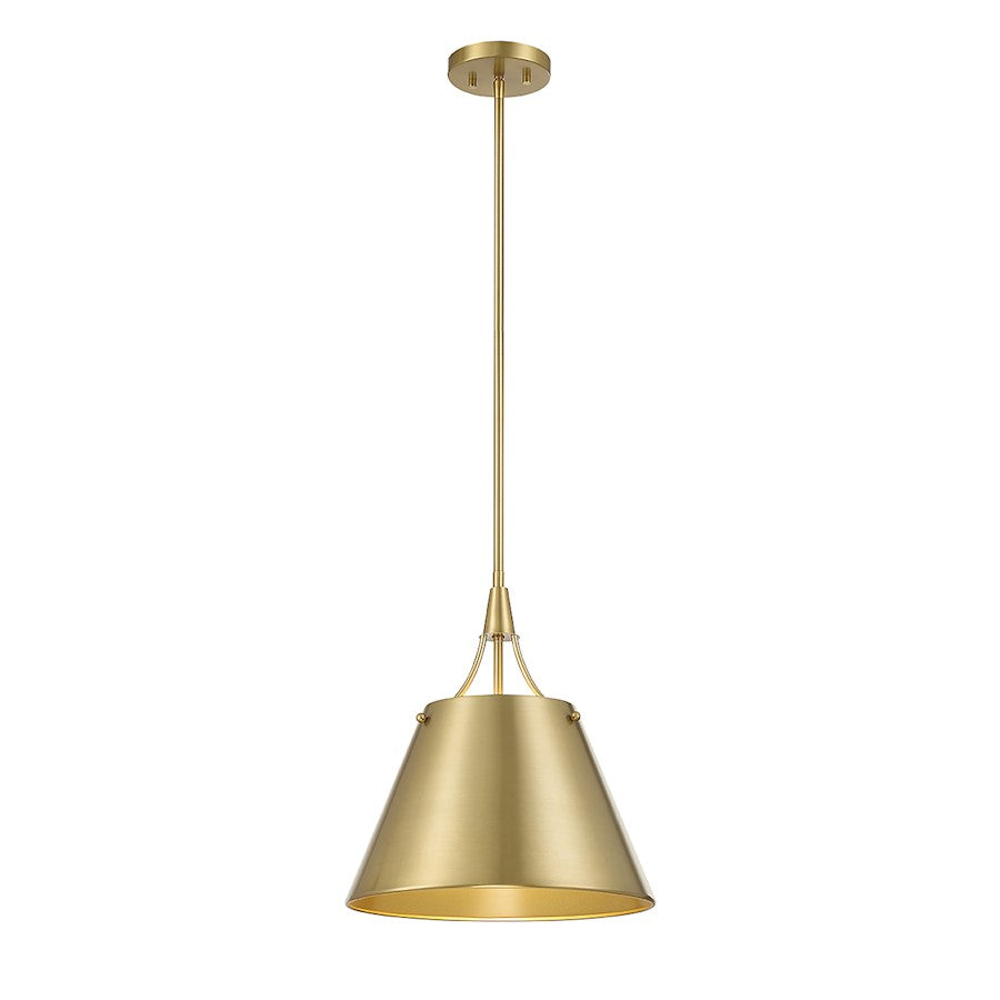 1 Light Pendant, Warm Brass