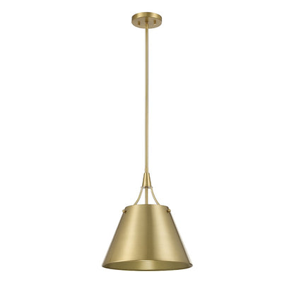 1 Light Pendant, Warm Brass