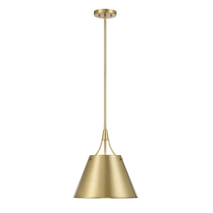 1 Light Pendant, Warm Brass