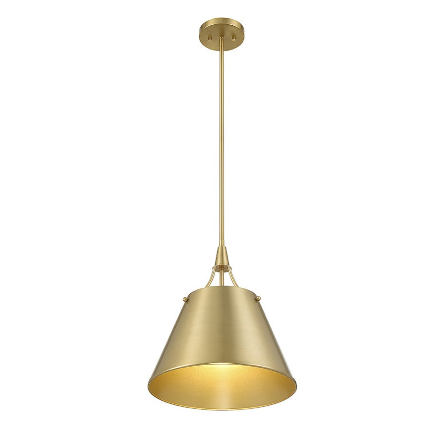 1 Light Pendant, Warm Brass