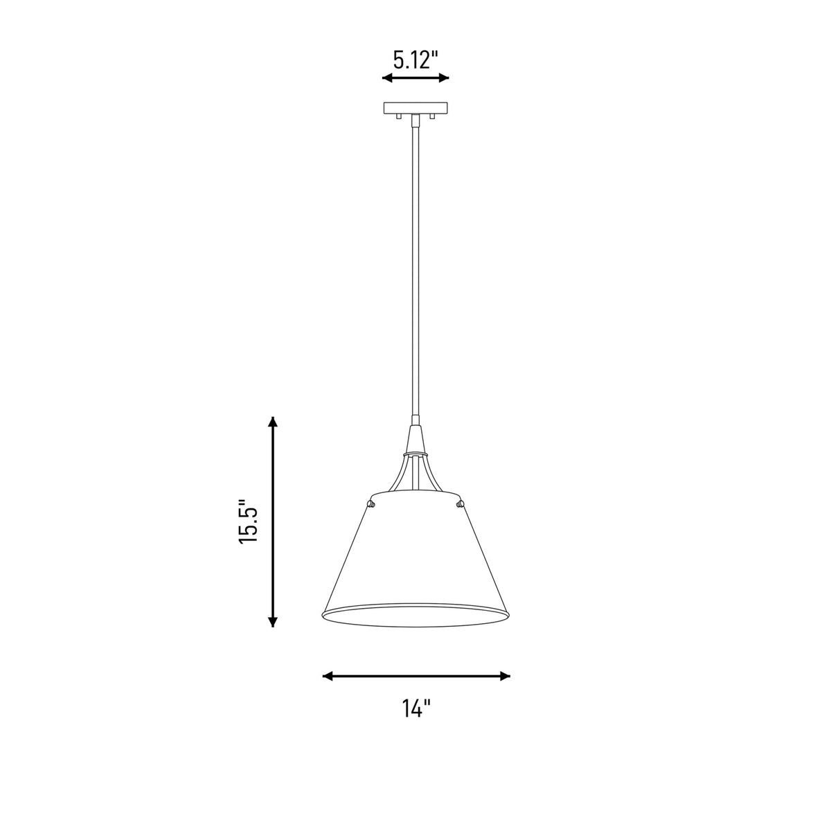 1 Light Pendant, Warm Brass