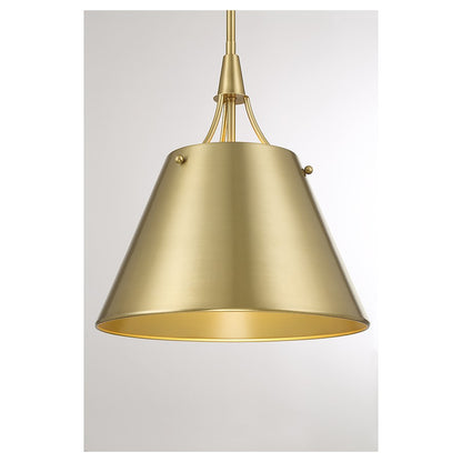 1 Light Pendant, Warm Brass