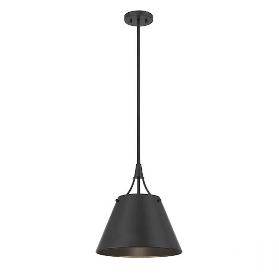 Savoy House Willis 1-Light Pendant, Matte Black - 7-4499-1-89