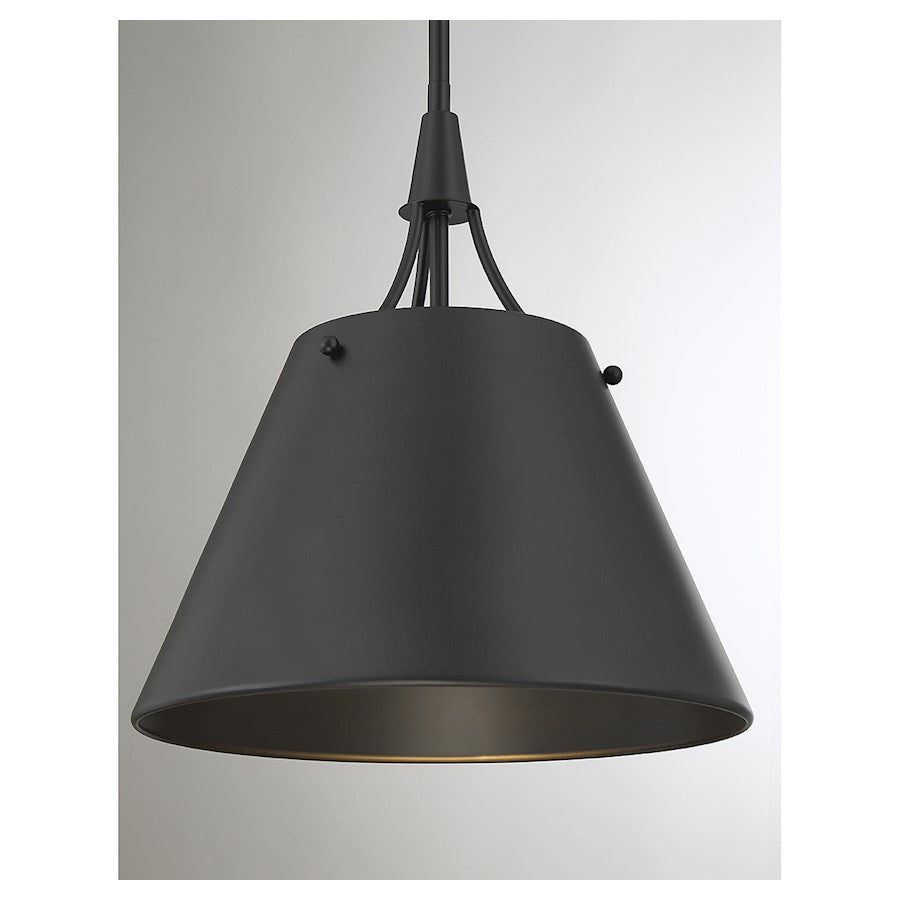 1 Light Pendant, Matte Black