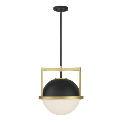 Savoy House Carlysle 1Lt Pendant, Black/Brass - 7-4600-1-143