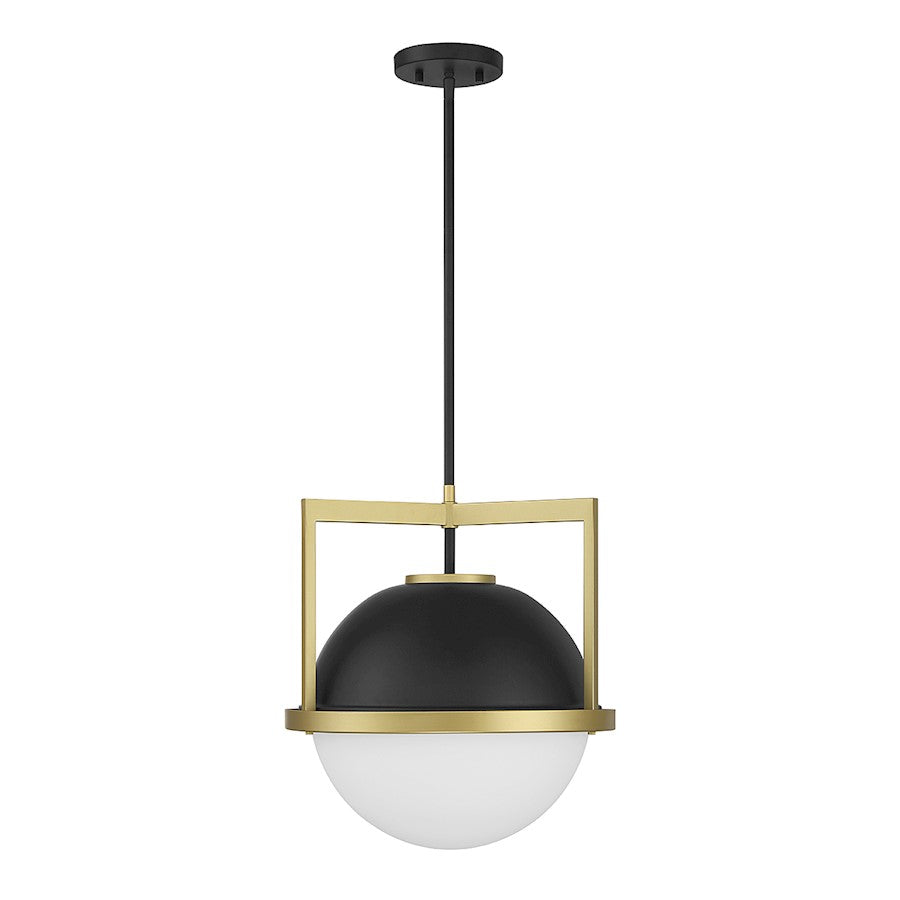 1 Light Pendant, Black/Brass