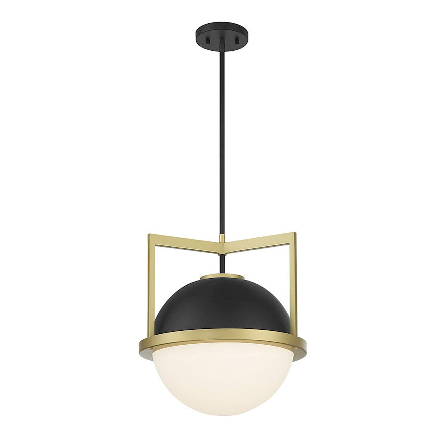 1 Light Pendant, Black/Brass