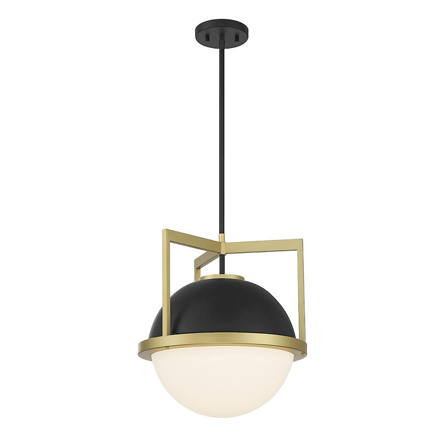 1 Light Pendant, Black/Brass