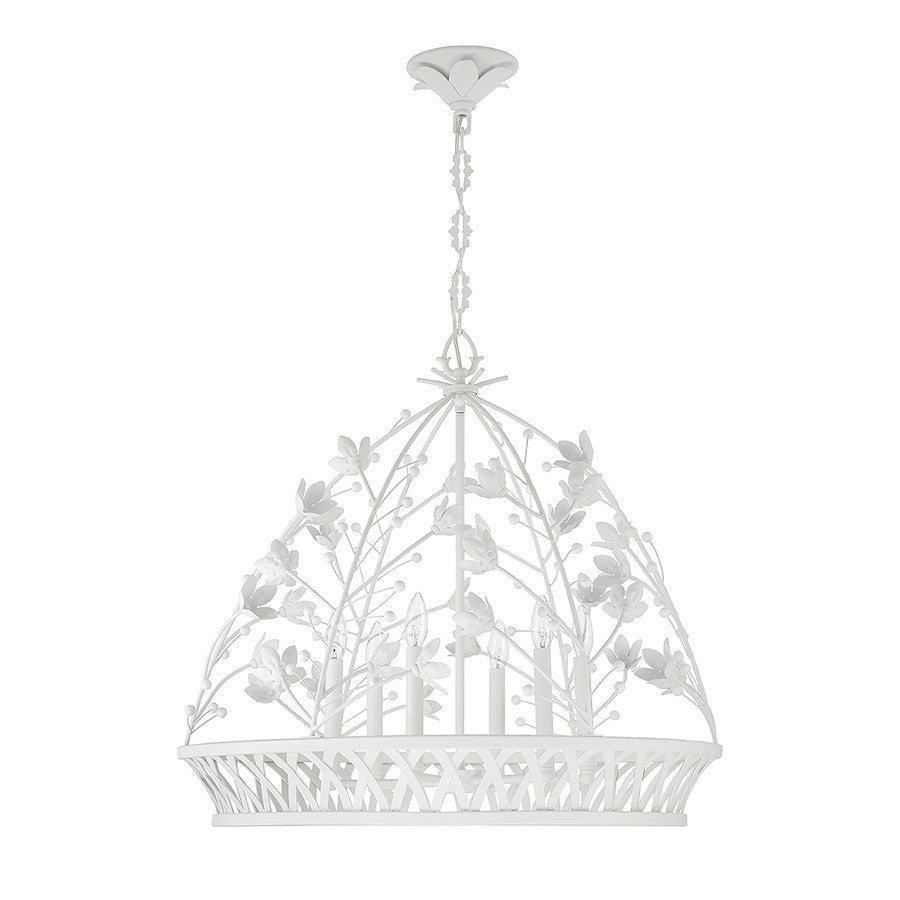 6 Light Pendant, Bisque White