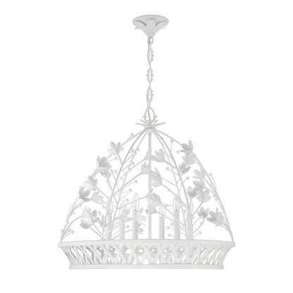 6 Light Pendant, Bisque White