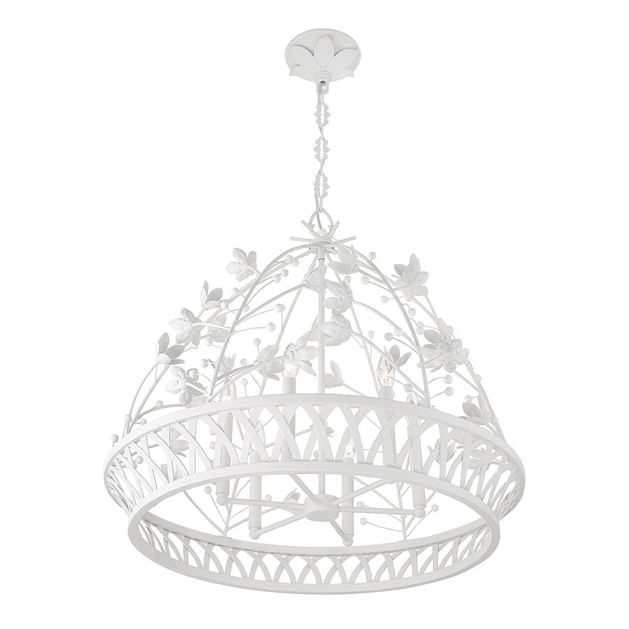 6 Light Pendant, Bisque White