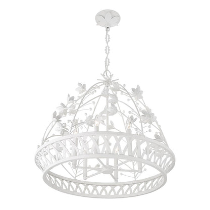 6 Light Pendant, Bisque White