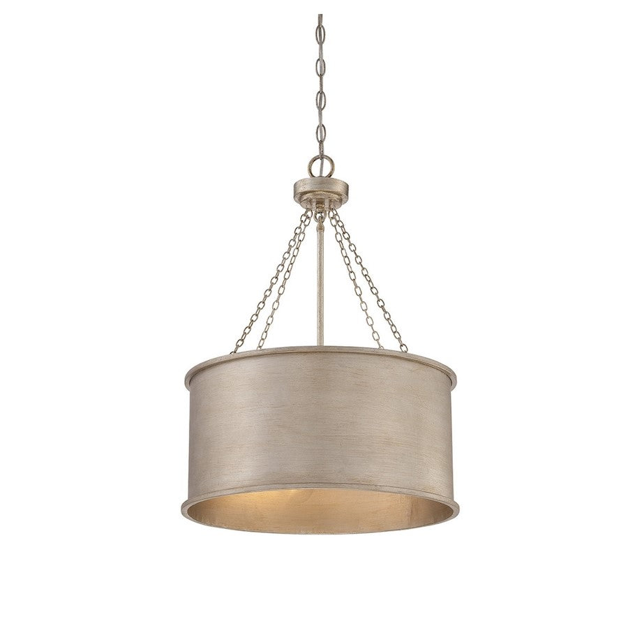 4 Light Pendant, Silver Patina