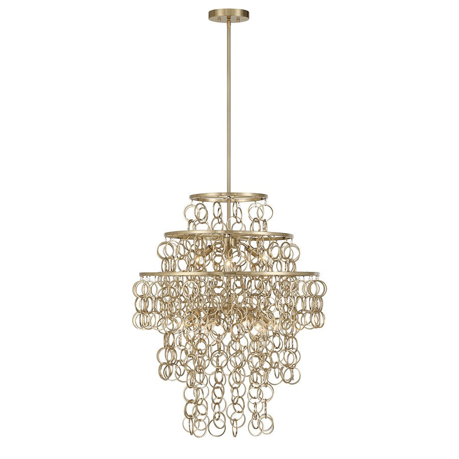 Savoy House Sententas 9 Lt Pendant, Noble Brass - 7-4902-9-127