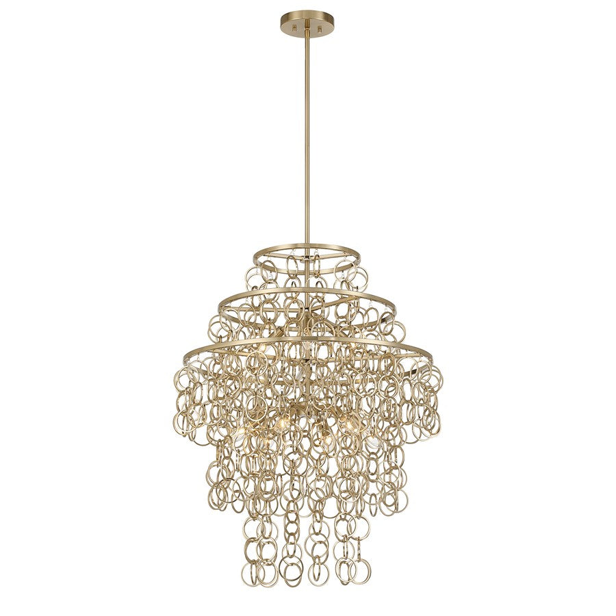 Savoy House Sententas 9 Lt Pendant, Noble Brass