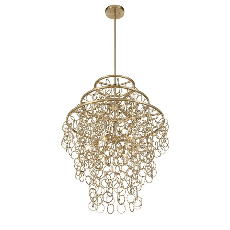 Savoy House Sententas 9 Lt Pendant, Noble Brass