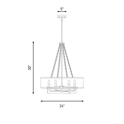 Savoy House Brentwood 4 Lt Pendant, White, Warm Brass