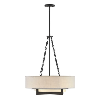 Savoy House Brentwood 4 Lt Pendant, White, Matte Black