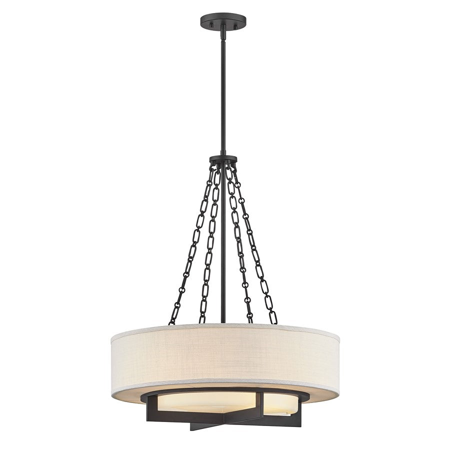 Savoy House Brentwood 4 Lt Pendant, White, Matte Black