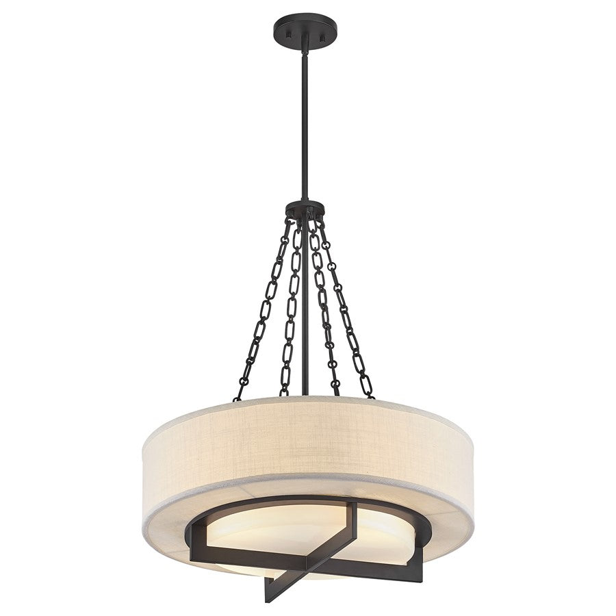 Savoy House Brentwood 4 Lt Pendant, White, Matte Black