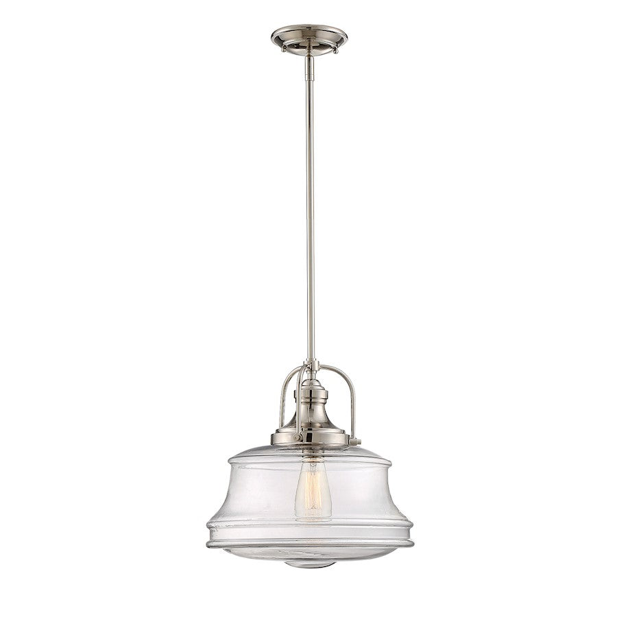 1 Light Pendant, Polished Nickel
