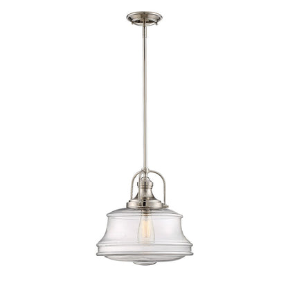 1 Light Pendant, Polished Nickel