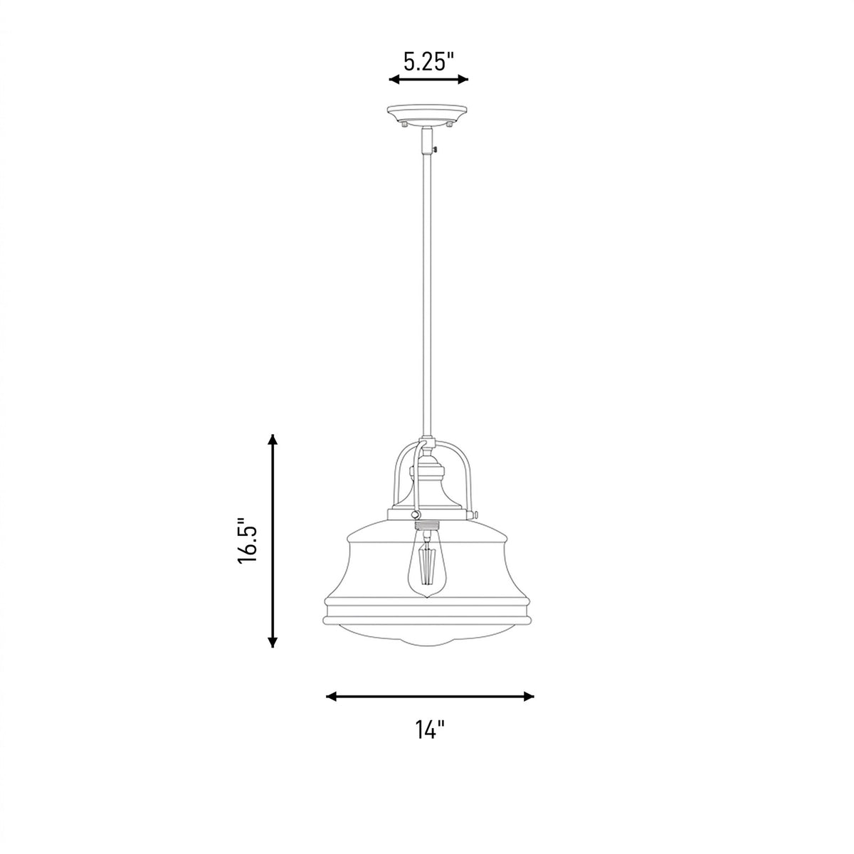 1 Light Pendant, Polished Nickel