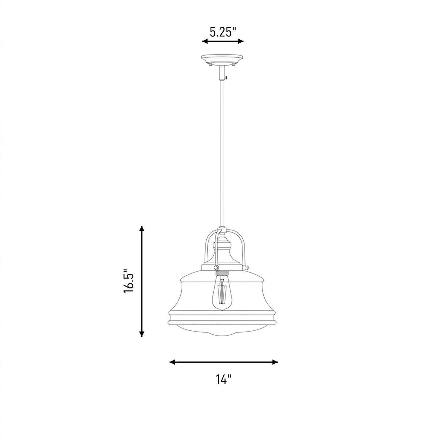 1 Light Pendant, Polished Nickel