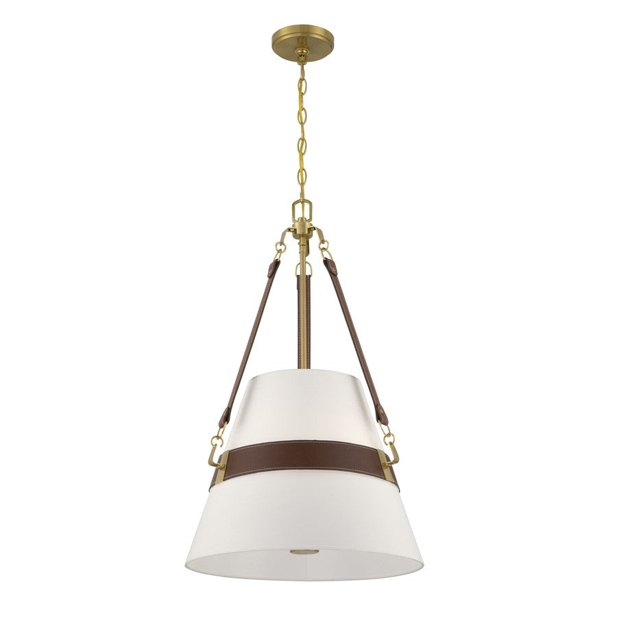 Savoy House Corinth 3 Lt Pendant, White, Warm Brass