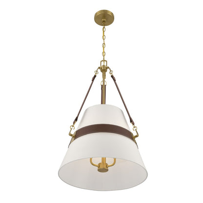 Savoy House Corinth 3 Lt Pendant, White, Warm Brass