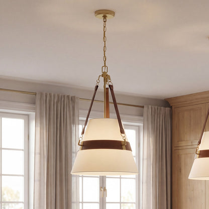Savoy House Corinth 3 Lt Pendant, White, Warm Brass